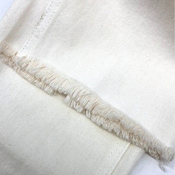 O’Neill  Women's Bone White Sutter Mini Boot Raw Hem Cropped Denim Jeans 24 - Picture 6 of 7